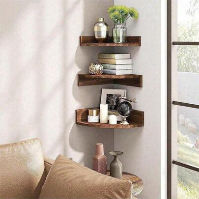 Bộ 3 kệ góc treo tường, kệ lưu trữ nổi kiểu cổ điển, kệ trưng bày trang trí phong cách tối giản hiện đại, kệ tổ chức treo tường trang trí nhà cửa, phù hợp cho phòng khách, phòng ngủ, văn phòng, phòng tắm, nhà bếp, lối vào, kết hợp chức năng lưu trữ và trưng bày, thẩm mỹ và thiết thực, lựa chọn trang trí tường lý tưởng.