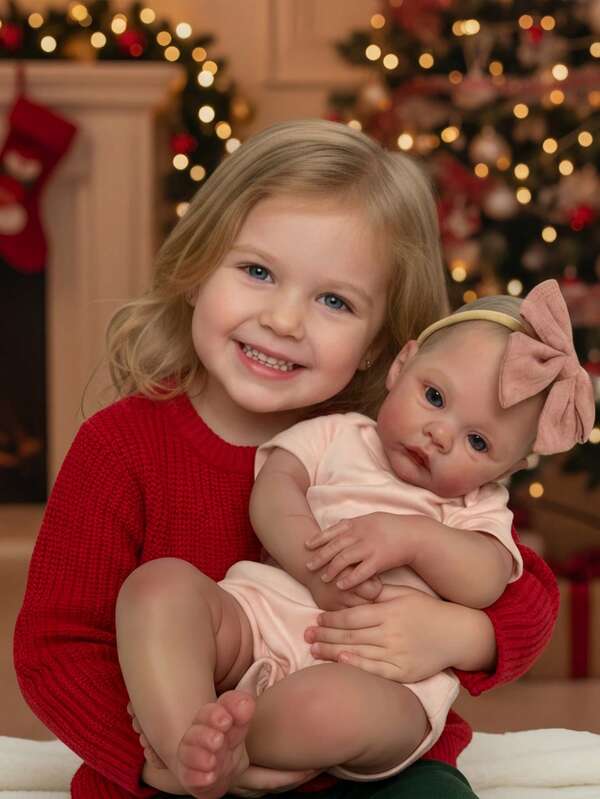 18 Inch Lifelike Reborn Baby Doll, Perfect Gift For Girls, Handmade Vinyl Full Body Reborn Girl Art Doll With 3D Realistic Painted Skin Texture, Beautiful Blue Eyes, Ideal Christmas/Birthday/Thanksgiving Collectible Gift