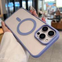 透明磁吸手机壳，兼容 17 Pro Max、16、15、14、13、12、11 Pro Plus Max、Mini 7、8、SE、16e、7P、X、XR、Xs Max，防震保护套，兼容三星 S25 Ultra、S24 Ultra、S23 FE、S22+ - 遠峰藍 - 查看 4