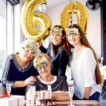 9pcs 60th Birthday Paper Cups, Unisex, 60th Birthday Photo Props Party Supplies, "Hello 60, Cheers To 60 Years" 60th Birthday Party Favors - Black - View 6