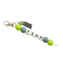 1pc Personalized Sports Name Keychain, Sports Backpack Charm, Custom Name Keychain, Football/Volleyball/Basketball/Tennis Tassel Keychain - Ball Keychain - View 9