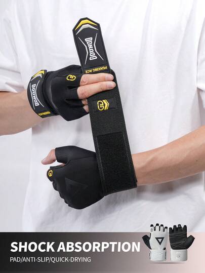  1 Pair GOUNOD Heavyweight Gym Gloves For Weight Lifting & Training - Adjustable Buckle Closure, Unisex Workout Gloves For Men & Women, Fitness Accessory, Gym Accessories.