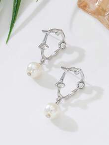 1 Pair Retro Luxury Rhinestone Inlaid Teardrop Earrings, Suitable For Women's Daily Wear - Irregular Earrings - View 2