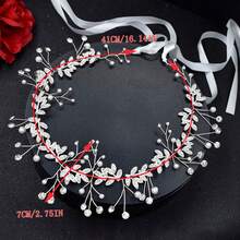 1 قطعة شريط رأس مطرز من سبائك معدنية للعروس، لون فضي وذهبي، إكسسوارات شعر للعروسة والخادمات مناسبة للزفاف والاستخدام اليومي والمسابقات