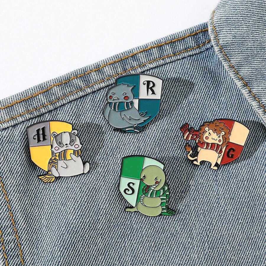 Warner Bros 1/4 Pcs Cartoon Brooch Set Creative  Shaped Enamel Pin Metal Badge Jewelry Clothing Backpack Accessories Gifts - One Size - View 1