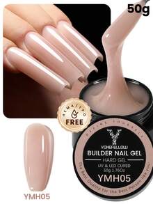 YOKEFELLOW 50克延长胶，用于延长和加固指甲，果冻裸色延长胶，可卸除，UV/LED持久增厚凝胶，适合沙龙使用，也是送给女性和女孩的节日礼物，新品 YMH05