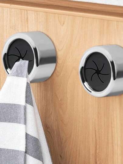 Towel Hooks, Wall-Mounted Plastic Practical Hanging Hook Set, Easy To Install, Multi-Functional Home And Kitchen Storage Accessories, Casual Style Rack, Practical Hooks, Heat-Resistant And Rust-Proof, Reusable Seamless Hooks, Suitable For Kitchen, Bathroom, Towels, Keys (Random Style And Color)