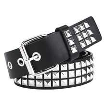 Women's Studded Belt - Punk Rock Gothic Belts For Women -Leather Spiked Belts - Casual Fashion Thick Belts - Gothic Style Accessories - 多色201 - 查看 2