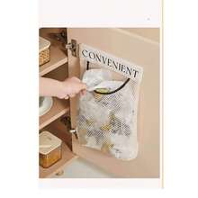 2pcs Kitchen Trash Bag Holder, Wall-Mounted Large Capacity Plastic Bag Storage Net With Hook And Loop, Easter Gift