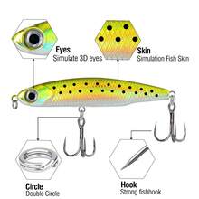 6Pcs Sinking Minnow Lure For Fishing 3.5g 5.5g 8g 12g 3D Eyes Fishing Swimbait Pencil Casting Lure With 2 Treble Hook