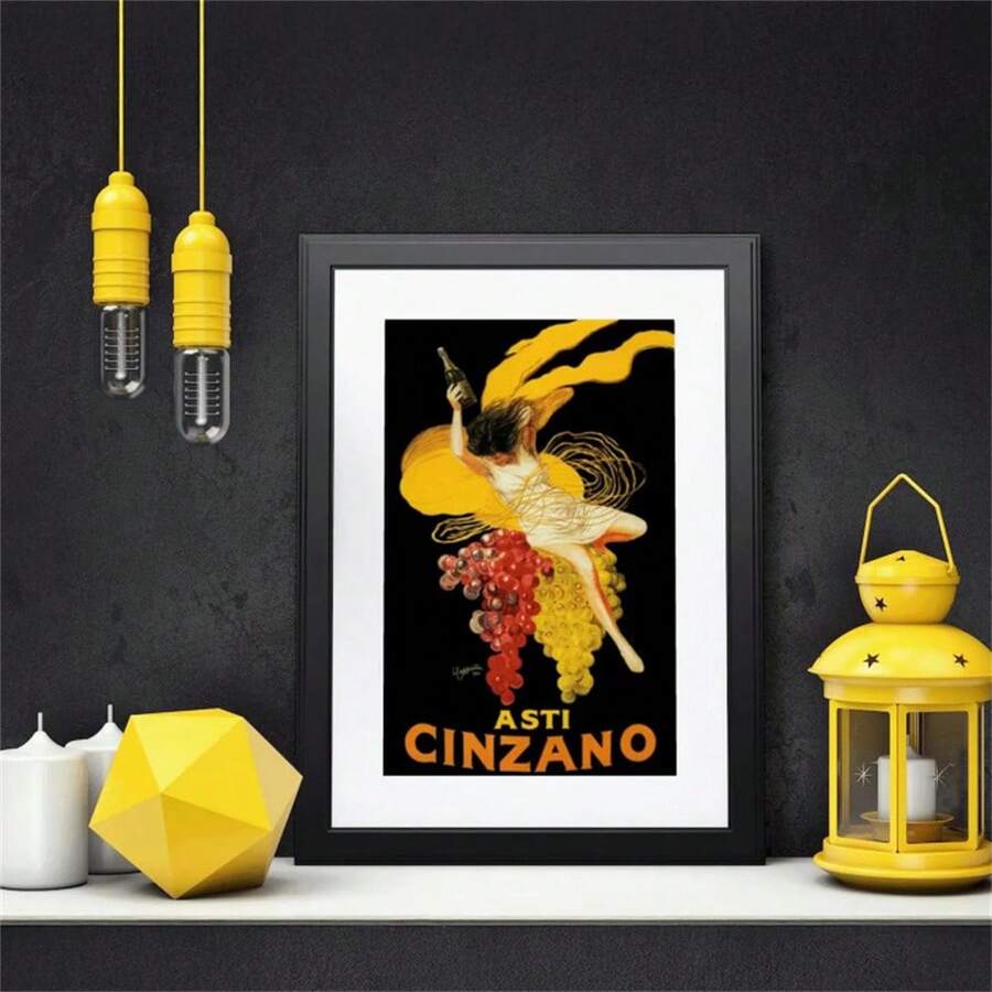 1pc Vintage Cinzano Asti Poster By Cappiello, Posters Canvas Painting Wall Arts Room Home Decoration Unframed - Multicolor - View 1
