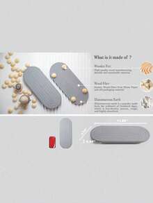 硅藻土水槽收纳托盘 - 吸水石厨房和浴室台面支架，条纹设计，30.48x10.16 厘米，速干牙刷架垫 - 彩色 - 查看 7