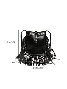 Women's Handbag, New Versatile Shoulder Crossbody Bag, Casual Textured Bucket Bag - Black - View 6
