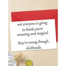 1 Pc Funny Encouragement Birthday Card With Fun Humorous Motivational Design For Family Partners Friends Colleagues Perfect For Birthday Card Gift Card Greeting Card Thank You Card Christmas Card Wedding Party Graduation Party Any Occasion With Randomly Colored Envelopes - Nhiều màu - Xem 4