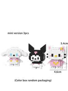 Sanrio Hello Kitty 382 Pieces/Curome 396 Pieces/My Melody 406 Pieces/Sanrio Building Block Sets Can Improve Concentration, Building Block Room Decoration, Birthday Gifts, Party Games, Craft Supplies Sets, Model Assembly Animals, Characters. Valentine's Day Gift, Birthday Gift, Perfect Gift For Giving, Funny Gift(Color Box Random Packaging)
