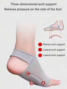 1 Pair Of Arch Support Insoles, Featuring Soft Silicone Arch Support And Breathable Arch Protection Sleeves To Reduce Foot Friction. Washable And Reusable, Suitable For Both Men And Women