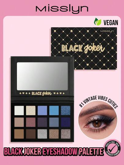 Misslyn باليت ظلال العيون الأسود من MISSLYN، 15 لون من الترتر والماتي، بني دافئ، عيون دخانية، ألوان زاهية، ثابتة طويلة الأمد، شديدة الصبغة، قابلة للمزج، مكياج Y2K، حفلة، شاطئ، سفر، هدية، فتاة موضة، مستحضرات تجميل، تنكر، ربيع، صيف، ألوان جذابة، طاقة ساحرة، ألوان طبيعية، ألوان غنية بملمس حريري، نباتي، خالي من التجارب على الحيوانات، هالوين، اليقطين، حلوى أو خدعة، 31 أكتوبر، شبح