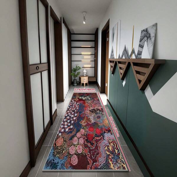 1pc Modern Vintage Style Long Area Rug, Colorful Graffiti Pattern, Dust-Proof Anti-Slip Easy To Clean Machine Washable, Multiple Sizes, Suitable For Living Room, Bedroom, Entrance, Laundry Room, Dorm, Cafe, Home Decor, Rectangle, 100% Polyester Fiber, Machine Made