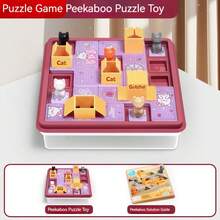 1pc Spring Children's Hide And Seek Tabletop Game, Cat Themed Spatial Planning And Logic Training Puzzle Toy, Holiday/Birthday Gift, Interactive Toy - Multicolor - View 8