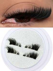 1 Cặp mi giả từ tính, kiểu nửa mi, không cần keo, mi ngắn từ tính, hiệu ứng trang điểm mắt mèo tự nhiên, có thể tái sử dụng, phù hợp cho nối mi, lý tưởng cho người hay làm việc nhà, các blogger làm đẹp và làm quà tặng. - Nửa lông mi - Xem 4