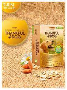 Jabón para perro Thankful Dog Grisi, shampoo sólido para mascotas que cuida pelaje y piel de tu perro, fórmula segura y duradera apta para todo tipo de razas, elimina olores y suciedad, fácil de usar en baños regulares, recomendado por veterinarios y especialistas en higiene animal, producto esencial para el bienestar y salud de tu mascota, aporta brillo y limpieza continua. - Dorado - Ver 3