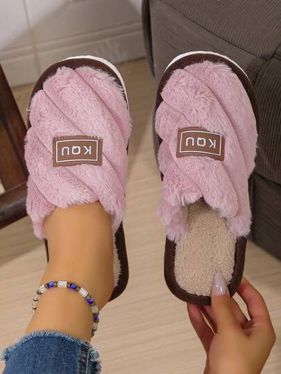 Novo Chinelo Confortável de Pelúcia para Mulheres, Chinelo Macio Antiderrapante Quente para Uso Interno e Externo, Presentes para Mães e Namoradas. Para Outono e Inverno