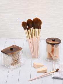 （多色）3 件装浴室梳妆台化妆品收纳盒，10/7 盎司储物盒，棉签分配器，可存放棉球、棉签、圆形化妆棉、化妆刷和带盖药瓶。非常适合整理和存放化妆品，尤其适合女生。