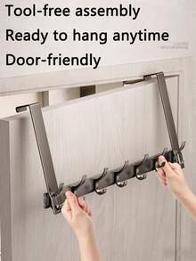New No-Drill Door Hook, Over-The-Door Hanging Rack, Extended Length Door Mounted Clothes Hanger, Essential For Hanging Clothes. Ideal For Bedroom Storage. - Multicolor - View 4