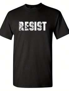 Resist Graphic Tee Sarcastic Humor Novelty T-Shirt,This Fun Printed Casual T-Shirt Is The Perfect Gift For Valentine's Day/Christmas - 款式22 - 查看 1