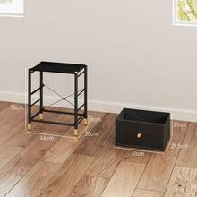 Faux Leather Bedside Table - Black - Default - View 3