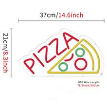 Fomzze Pizza Neon Sign, Suitable For Pizza Shop Decor, Pizza Shaped Neon Sign, Pizza LED Neon Light, Suitable For Bedroom Decor, Wall Decor, Outdoor Christmas Decor