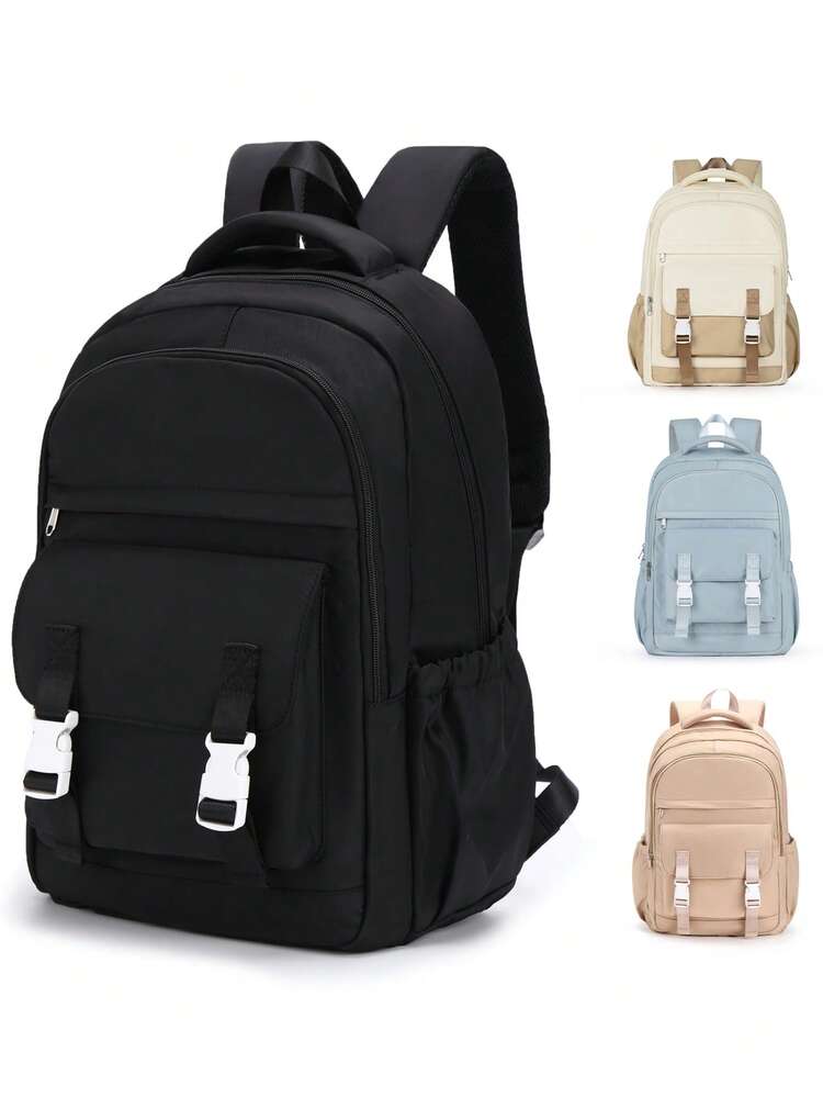 15.6" Laptop Backpack, Waterproof Travel Bag, Suitable For Teenagers And Students, Adjustable Shoulder Straps, Multi-Pocket Design, Commuter & Outdoor Backpack, Random New/Old Style Assorted Colors - Black - View 8