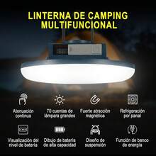 Linterna de camping,Linterna LED portátil para acampar com 3Modos Iluminación,7200mAh 900 lúmenes,Luces de Camping de USB Recargable,Adecuada para Acampar al Aire  Uso Doméstico Diario - 1 - Ver 7