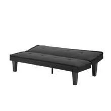 Nivtlpre Faux Suede Convertible Futon Sofa Bed W/ 5 Adjustable Positions, Multi-Functional Sleeper For Small Space - 黑色 - 查看 4