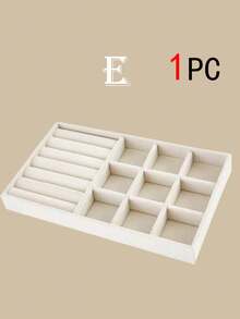 1/9pcs Velvet Jewelry Tray, Jewelry Display Box, Stackable Jewelry Organizer Tray, Removable Compartments For Earrings, Rings, Necklaces, Bracelets, Lipsticks, Watches, Brooches, Hair Clips, Suitable For Home Decor, Vanity, Bedroom Drawer - Multicolor - View 12