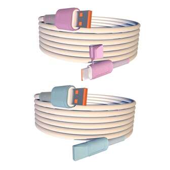 2条装USB Type-C快充线，带接头保护套，支持快充、PD快充，防断裂，坚固耐用，可作电源线或快充线使用。