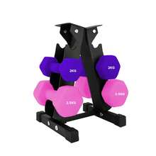 Shark Power Gear Neoprene Hex Dumbbell 2KG + 2.5KG Pair Set With A3 Rack – Home Gym Strength Training Kit - Neoprene Hex Dumbbell 2KG + 2.5KG Pair Set with A3 Rack - View 1