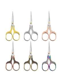 1 pieza Tijeras de acero inoxidable de estilo retro de 5 pulgadas para costura/bordado, con patrón floral, mango cómodo de aleación de zinc, opciones de varios colores (oro/plata/oro rosa/bronce/verde antiguo/multicolor), afiladas y duraderas para cortar hilos, papel, tela, adecuadas para el hogar, la escuela, la clase de manualidades, la sastrería, el DIY de estudiantes, la oficina, regalo del Día de San Valentín, celebración de fiestas - Multicolor - Ver 6