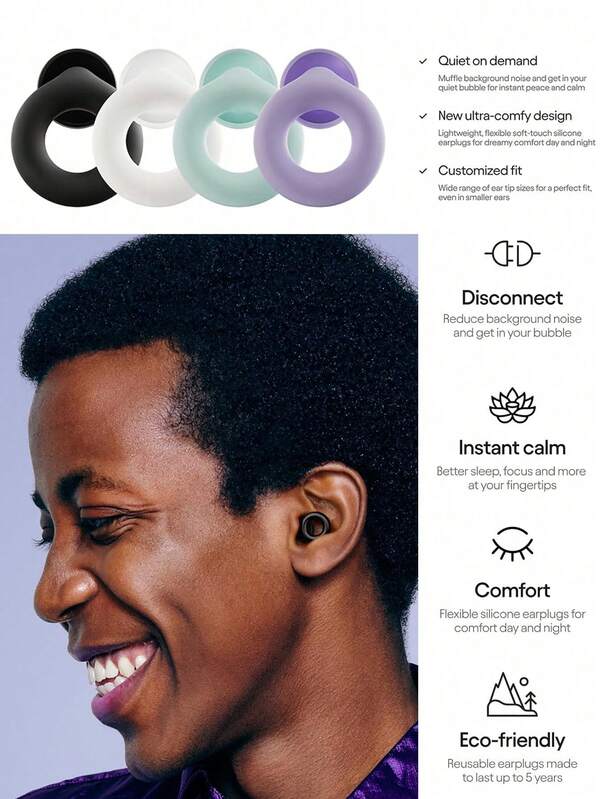 1 Paar wiederverwendbare Silikon-Ohrstöpsel, geeignet zum Schlafen und Schwimmen - 35dB Lärmreduzierung, geeignet für Schnarchen, Studium, Konzerte und Gehörschutz, Reisezubehör, Schulgebrauch, Studentenbedarf (enthält 3 zusätzliche Paar Ohrstöpsel - insgesamt 4 Paar + 1 Aufbewahrungsbox)