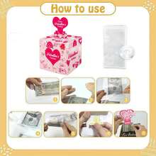 1pc/3pcs New Valentine's Day Cash Pull Gift Box Money Pulling Box Surprise Friends And Family With Roll-Up Banknote Gift Box - Multicolor - View 2