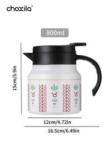 choxila 1pc Thermal Coffee Carafe Jug, Large Capacity Insulated Water Pitcher, Stainless Steel Insulated Tea Pot With Detachable Tea Strainer, Leak-Proof Vacuum Insulated Carafe For Coffee Tea Hot Or Cold Drinks, Ramadan Gifts - Pot - View 9