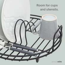 Simplywire - Circular Dish Drainer - Round Sink Drying Rack - Black Plastic Coated Steel - 1 - View 5