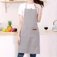 2pcs Lovely Sash Canvas Apron, Breathable Flower Apron, Waterproof Drain Oil Breathable Work Dress Waist Apron, Restaurant Waiter Work Dress, House Restaurant Chef Apron Work Dress, Kitchen Household Items - 彩色 - 查看 6