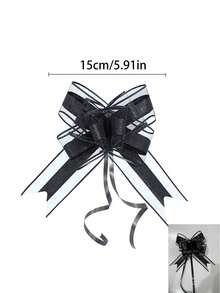 10pcs-Wedding Car Ribbon Pull Flower, Convenient Gift Packaging Decoration 3D White Flower, DIY Wedding Theme Bride Bridesmaid Wrist Decoration Flower, Curtain Tablecloth Gauze Tie Flower, Candy Bag Tie,Signboard Decoration Flower