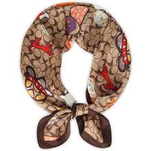 Relang Fashion Silk Satin Head Scarf For Women Hair Bandana Hair Scarf Wrap Neck Scarf For Women 27.5*27.5 Inches - 棕色 - 查看 2