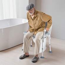 Bedside Commode Chair, 500 Lbs Weight Capacity, 4-In-1 Portable Toilet And Raised Toilet Seat With Padded Seat And Backrest, Detachable 5L Bucket, Adjustable Height Adult Potty Chair For Seniors - Wheelless Backrest Single Aluminum Soft Seat Cushion 500 Lbs - View 1