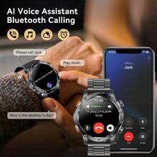 GUHUAVMI 2026 Jam Tangan Pintar Olahraga Luar Ruangan Pria Terbaru dan Tahan Lama, Layar Besar 1,7 inci, Lampu Senter LED Kuat, Mendukung Panggilan Bluetooth, Asisten Suara, Penerimaan Pesan, Kapasitas Baterai Besar 1000mAh, Tahan Air IPX8, Tahan Tiga Jenis, Pemantauan Tidur, Pelacakan Kebugaran, 100+ Mode Olahraga, Penghitung Langkah - MultiWarna - View 7