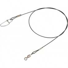 VGEBY Línea de Alambre de Pesca Correa Anti Mordida Línea de Pesca de Acero Líder de Alambre de Acero con Anzuelo Rodante - Negro - Ver 8