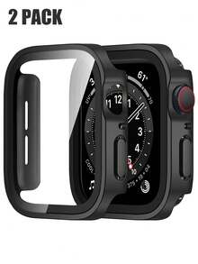 2 paquetes de estuches protectores impermeables compatibles con . El estuche 3 en 1 combina un marco de PC duro, un protector de pantalla de vidrio templado y un sello impermeable, proporcionando protección integral contra el agua, los golpes y los arañazos. Compatible con modelos Ultra/11/10/9/8/7/6/5/4/SE y se ajusta a tamaños de 40/41/42/44/45/46/49 mm. Fácil de instalar y sensible al tacto para hombres y mujeres