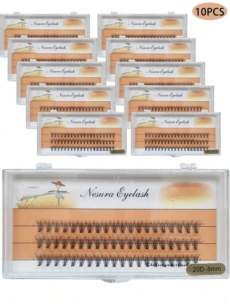 10 cajas pestañas postizas finas esponjosas,lifting de pestaña, boda, maquillaje de mujer, accesorios, belleza, accesorios para niña, personalizado, viaje, resistente al agua, ideal para principiantes ,2 tipos de pestañas postizas (20D, 30D), 8-15mm, adecuado tanto para principiantes como para maquilladores profesionales - D - Añade 1